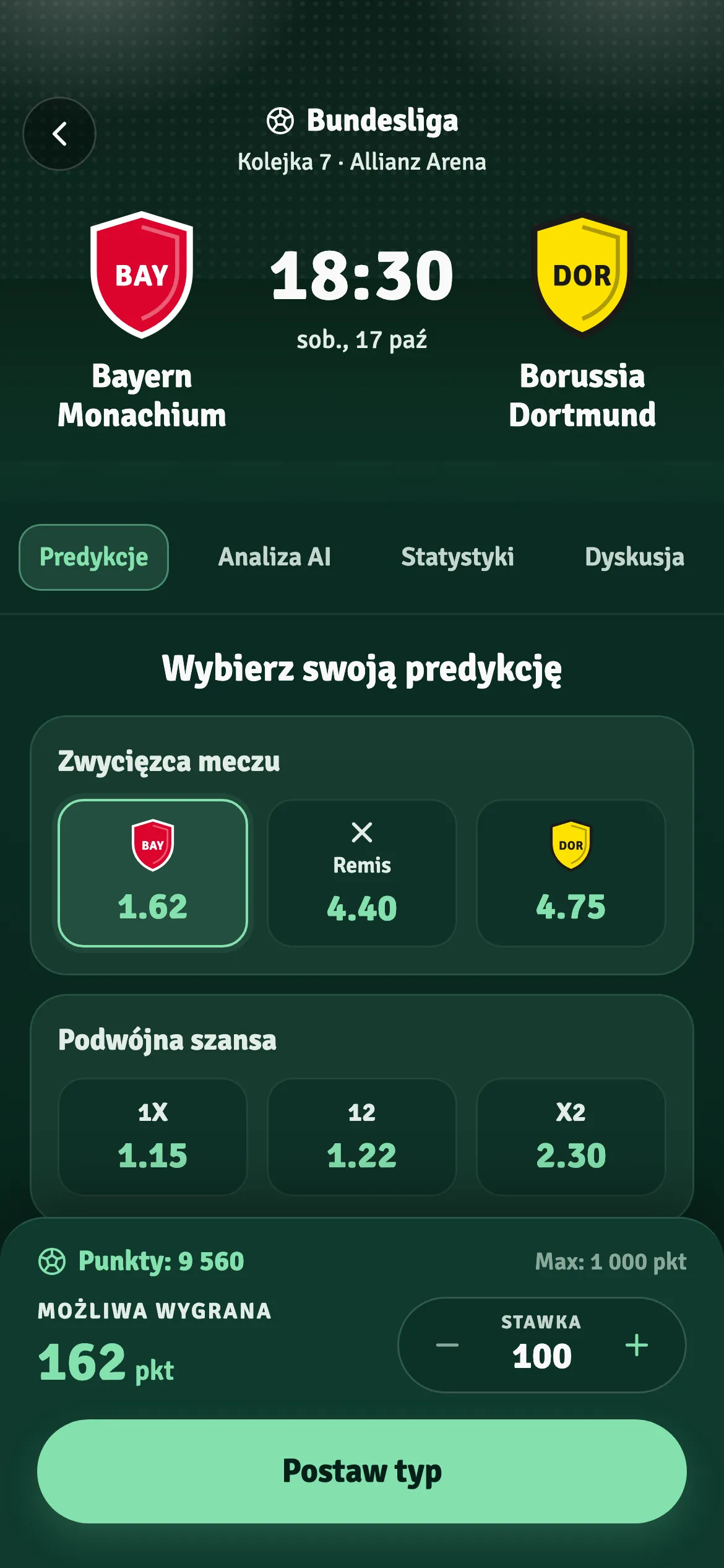 Typowanie meczu: kursy na zwycięzcę, stawka i możliwa wygrana